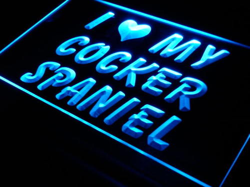 I Love My Cocker Spaniel Dog Pet Neon Light Sign